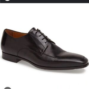 Santoni Black Leather Oxfords